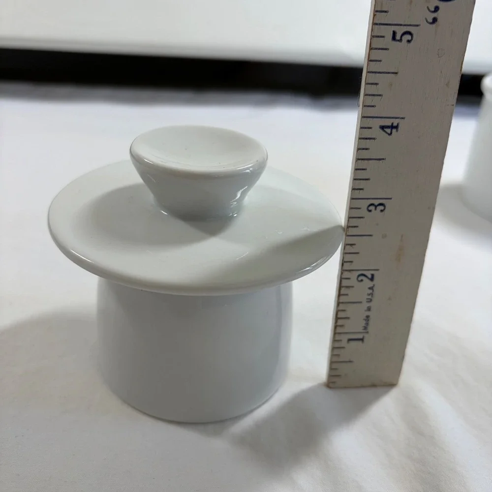 White Ceramic French Butter Bell Crock Farmhouse Embossed Butter Keeper